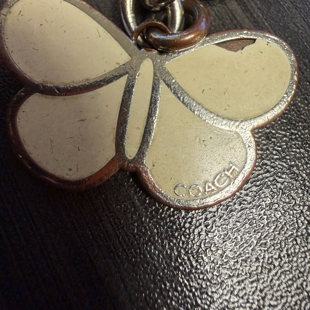 Coach Butterfly Keychain in Cream and Gold - Picture 3 of 3